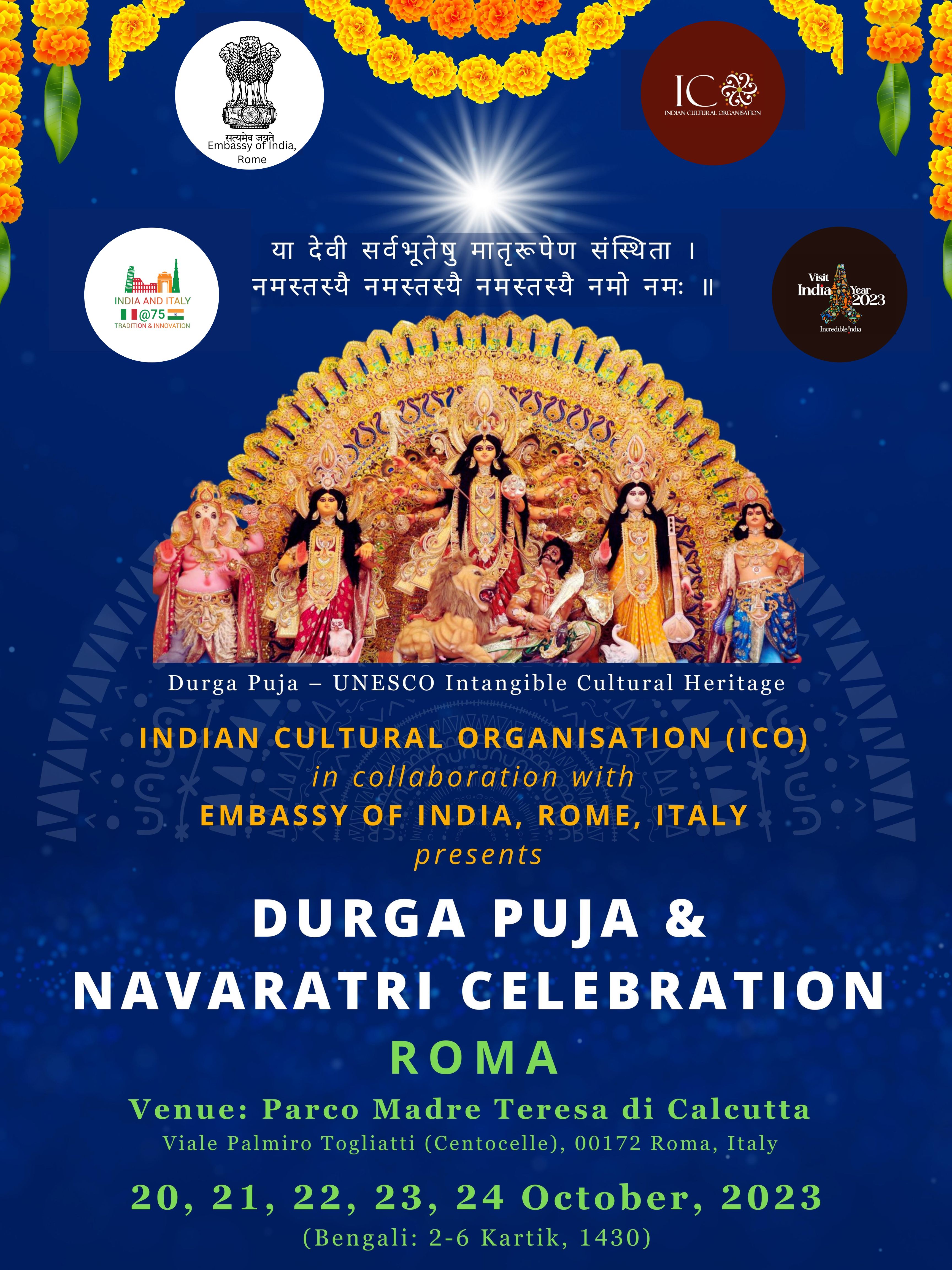 Durga Puja & Navaratri Celebration in Rome (October 20-24, 2023)